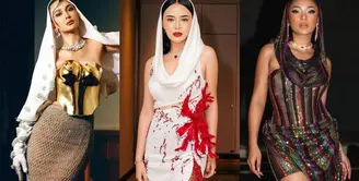 Lihat di sini beberapa potret adu gaya Luna Maya, Amanda Manopo, dan Marion Jola pakai hooded dress.