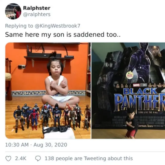 Anak-anak beri penghormatan untuk Chadwick Boseman