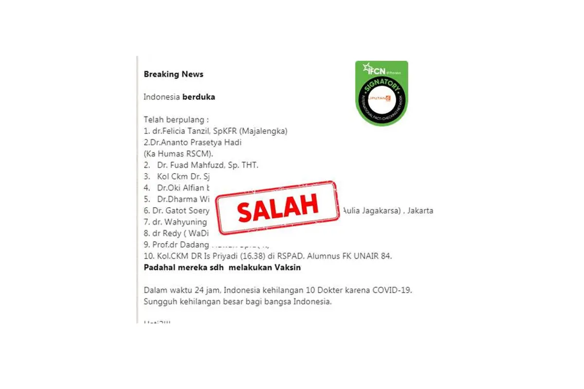Cek Fakta daftar dokter