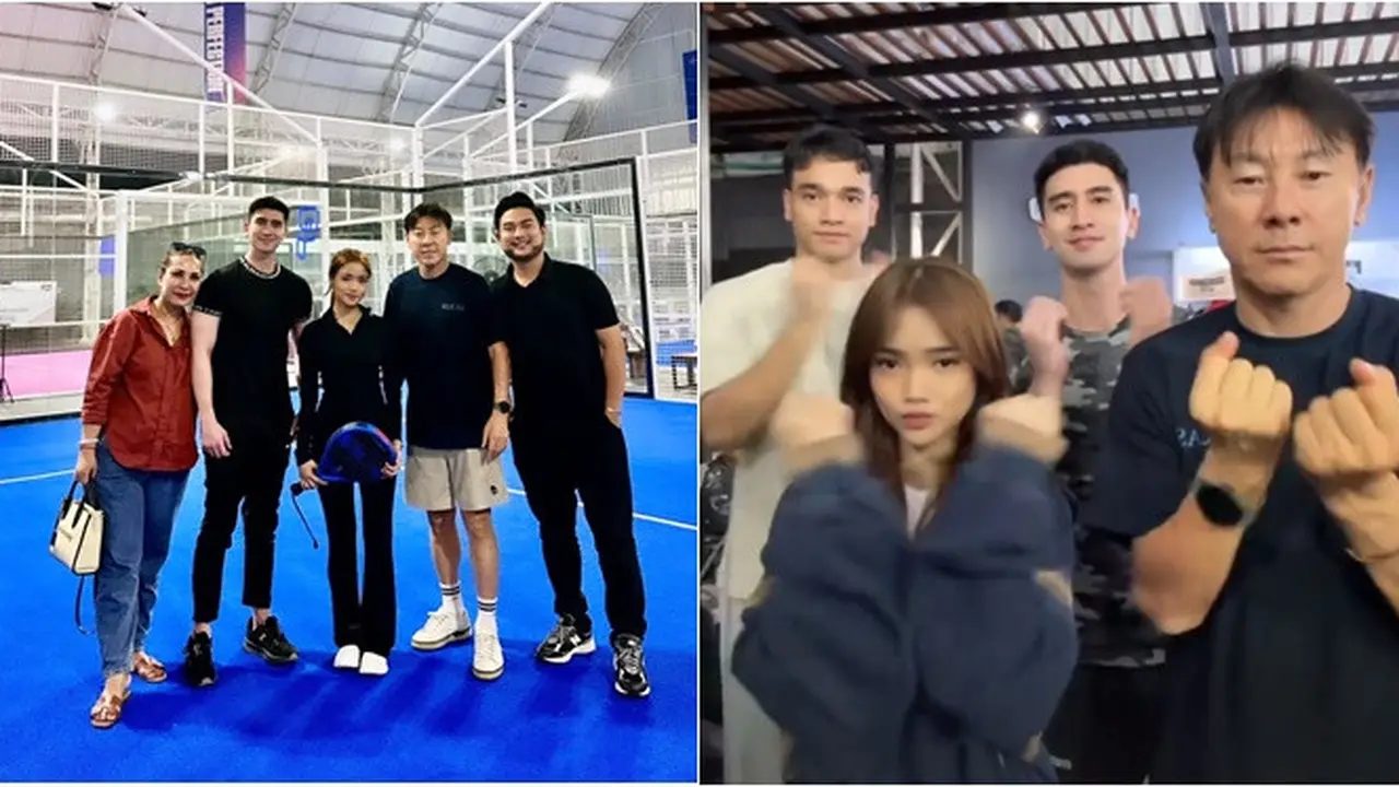 7 Potret Fuji dan Verrell Olahraga Bareng Shin Tae-yong, Diajari Tren Velocity