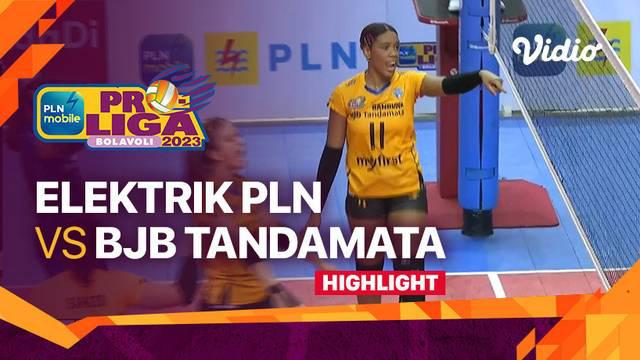 Berita video highlights laga pekan ketiga putaran pertama PLN Mobile Proliga 2023 kategori putri antara Jakarta Elektrik PLN melawan Bandung BJB Tandamata, Sabtu (21/1/2023) sore hari WIB.