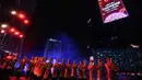 Seperti diketahui, pada tahun 2026 perayaan Imlek dan awal Ramadan memiliki waktu yang berdekatan. Tampak dalam foto, penari Rampak Beduk saat tampil pada acara Transisi Perayaan Imlek 2577 Kongzili menuju Ramadan 1447 H di kawasan Bundaran Hotel Indonesia (HI), Jakarta, Selasa (17/2/2026). (Kapanlagi.com/Budy Santoso)