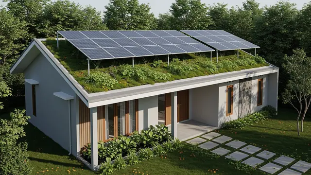 Rumah 1 Lantai dengan Atap Panel Surya