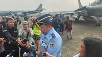 Dua pesawat Rafale Perancis tengah terpakir di Lanud Halim Perdanakusumah, Jakarta, Rabu (26/7/2023). (Merdeka.com)