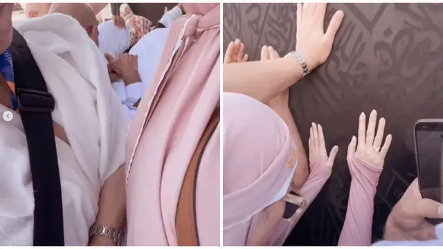 Momen 6 Artis Pegang Ka’bah Ini Penuh Haru, Tak Henti Ucap Syukur