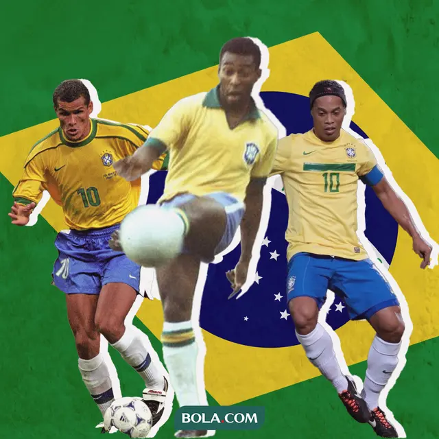 Ilustrasi - Rivaldo, Pele, Ronaldinho