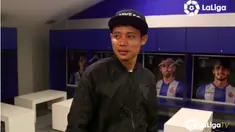 Video resmi yang diperoleh dari UP2YOU Sports Marketing, hasil wawancara Evan Dimas dengan La Liga TV saat tiba di Barcelona hingga mencoba lapangan klub RCD Espanyol.