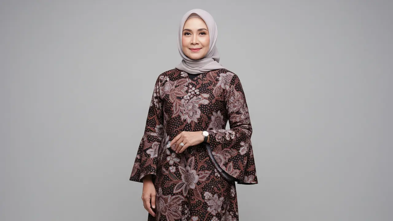 Gamis Batik Lengan Lonceng (Bell Sleeve)