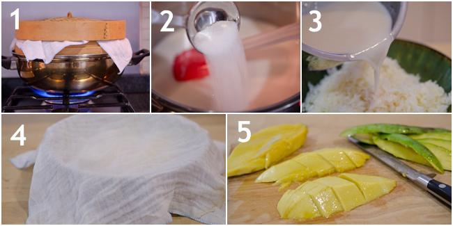 Cara membuat ketan mangga. | Foto: copyright beyondkimchee.com