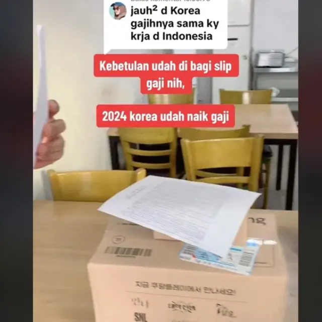 Viral Buruh Indonesia di Korea Pamer Slip Gaji, Jumlahnya Bikin Kaget Warganet.  foto: TikTok @rizal_kimmy