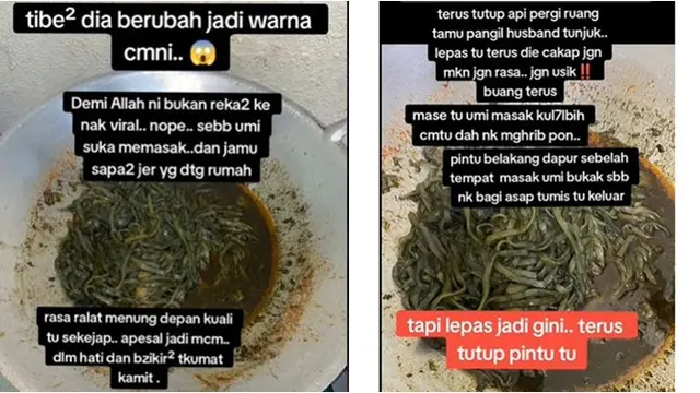 Kwetiau Wanita Ini Tiba-Tiba Berubah Hitam saat Dimasak, Curiga Ada Hal Mistis