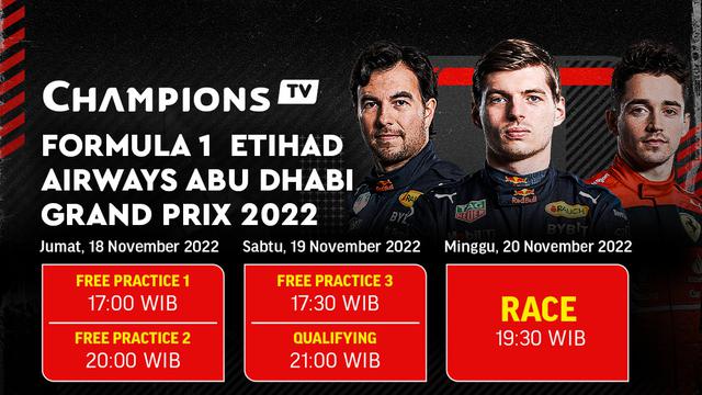 Jadwal dan Live Streaming F1 GP Abu Dhabi 2022 di Vidio, 18-20 November 2022