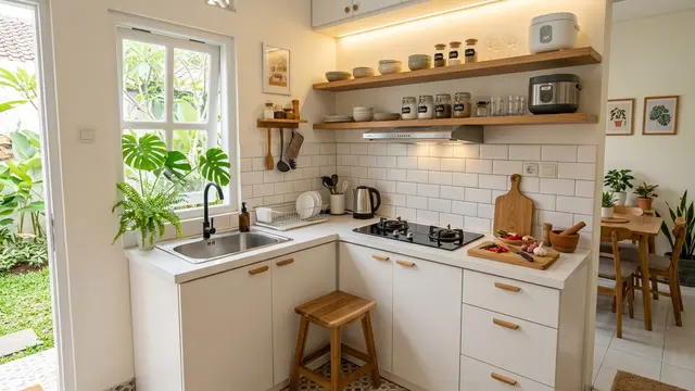 Inspirasi Dapur Cantik untuk Rumah Kecil yang Tidak Membutuhkan Banyak Perabotan (AI Generated)