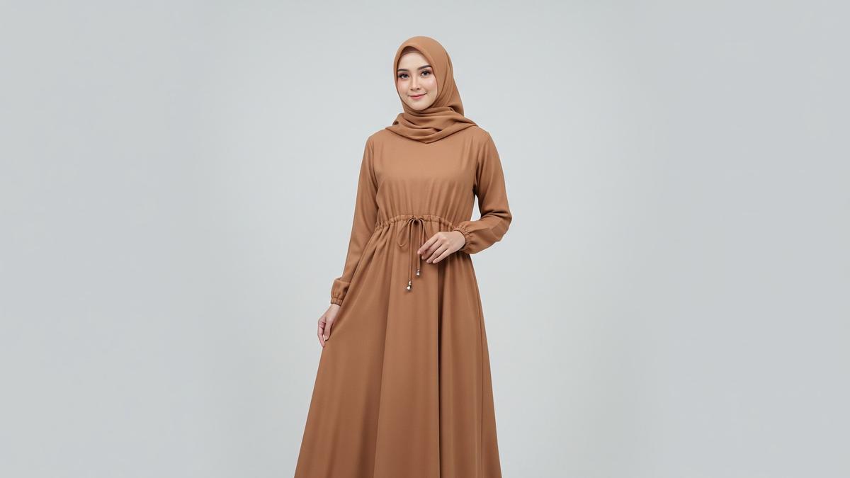 8 Model Gamis Bahan Toyobo dengan Potongan A-line Santai, Tampil Sopan dan Anggun