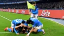 Napoli memulai babak kedua dengan penuh percaya diri. Memasuki menit ke-55 Napoli mampu menambah keunggulan menjadi 3-1 lewat gol Amir Rrahmani. Gol dicetak melalui sepakan first time memanfaatkan umpan sepak pojok Khvicha Kvaratskhelia. (AFP/Alberto Pizzoli)