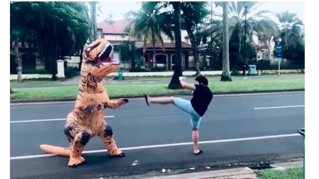 Selain Belanja di Mall, Ini 5 Tingkah Laku Pria Berkostum Dinosaurus yang Bikin Senyum