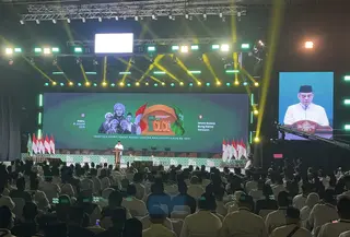 Ketua MPR Ahmad Muzani mengatakan pentingnya memperkuat kesejahteraan warga NU sebagai fondasi ketahanan bangsa. (Liputan6.com/Winda Nelfira)