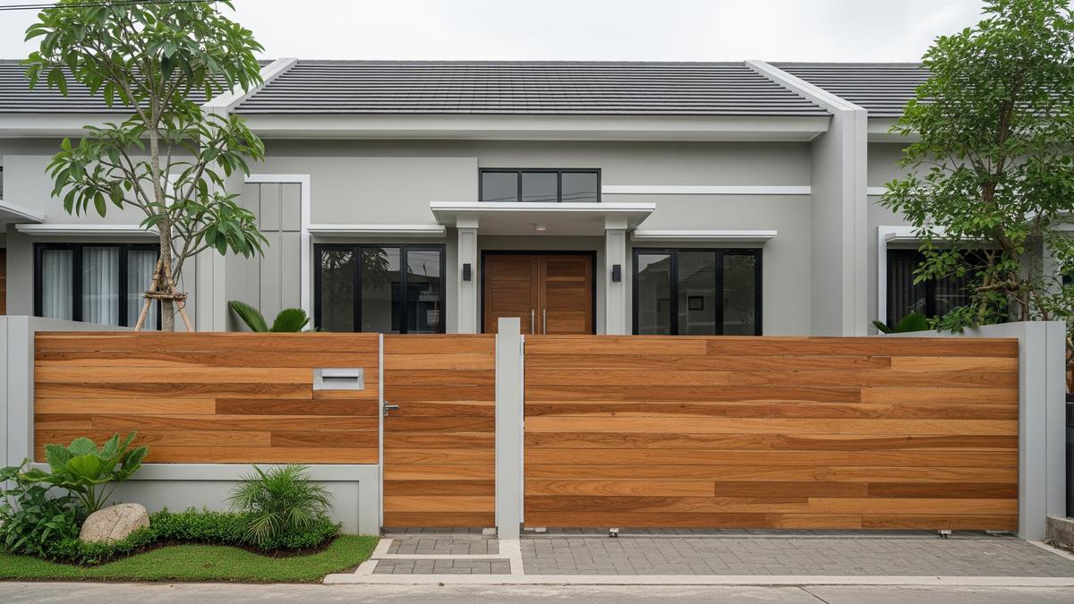 9 Kombinasi Warna Cat Rumah dengan Pagar Kayu, Ide Fasad Modern Tropis