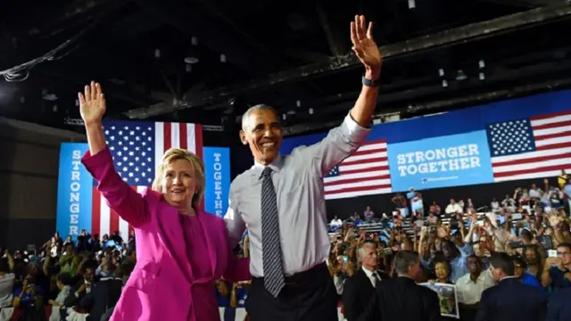 Obama mendukung pencapresan Hillary dengan tampil dalam kampanye di North Carolina