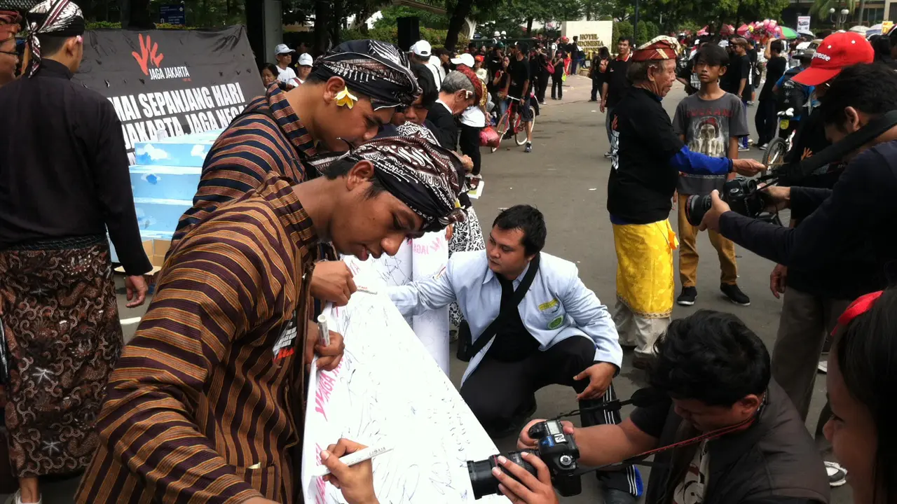 Aksi Jakarta Damai di Car Free Day