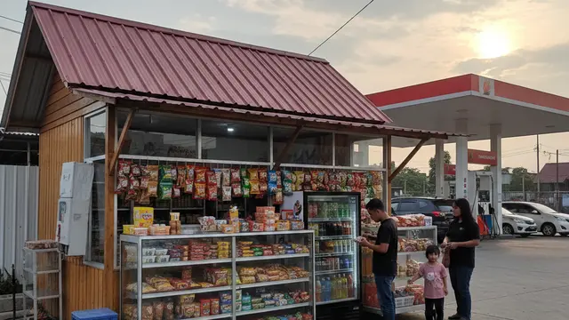 Ide Usaha Modal Kecil di Dekat SPBU (Foto: Gemini AI)