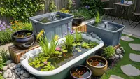 9 Barang Bekas di Rumah yang Bisa Diubah Menjadi Kolam Ikan Produktif dan Cantik