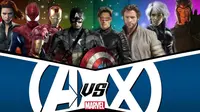 Ilustrasi film Avengers, Spider-Man, dan X-Men yang diadaptasi dari Marvel Comics. (cosmicbooknews.com / Marvel Studios / Sony / 20th Century Fox)