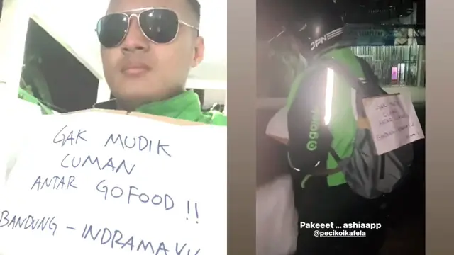 Kisah ojol mudik dari Bandung ke Indramayu sambil berdalih antar makanan.