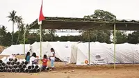 Bilik Barokah pengganti bilik mesra di lingkungan pengungsian korban gempa Lombok. (LALU MOHAMMAD/LOMBOK POST/Jawa Pos Group)