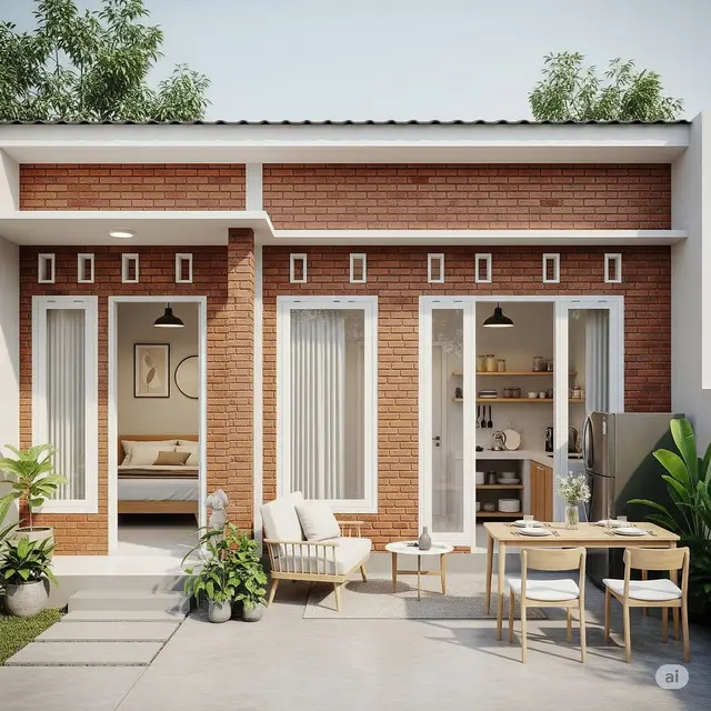 Inspirasi Rumah Kecil di Lahan 6x10 Meter, Budget Rp60–80 Jutaan Tetap Nyaman dan Estetik. Foto: Gemini