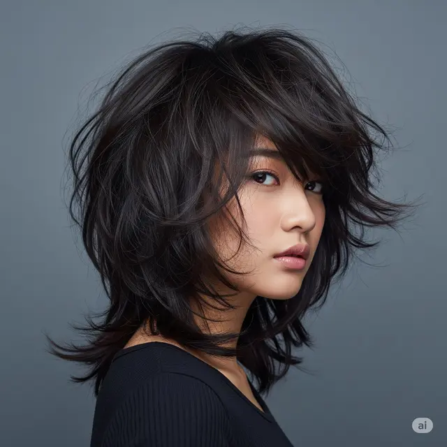 Potongan Rambut Bob Asimetris Kekinian. Foto: Gemini