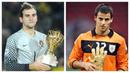 Kiper Portugal, Mika (kiri) dan kiper Uruguay, Guillermo de Amores, dua kiper peraih penghargaan Golden Glove Piala Dunia U-20 pada edisi 2011 dan 2013. (Kolase AFP)