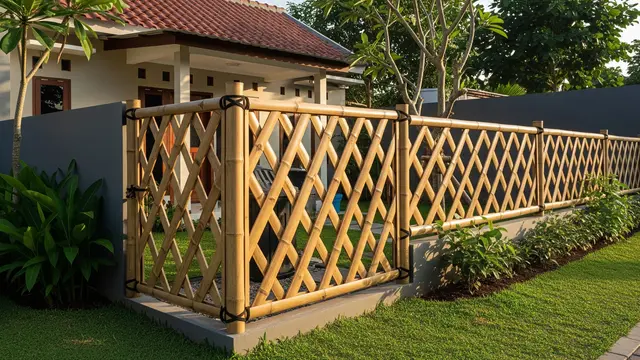 Model Pagar Rumah Subsidi dari Bambu yang Modern