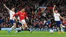<p>Ketajaman Cristiano Ronaldo di Old Trafford musim ini dibuktikan dengan dua kali hattricknya ke gawang Tottenham Hotspur (12/3/2022) dan Norwich City (16/4/2022). (AFP/Lindsey Parnaby)</p>