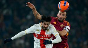 AS Roma berhasil memetik kemenangan dalam laga lanjutan Liga Italia 2025/2026, Senin (29/12/2025) malam WIB. I Lupi sukses menumbangkan Girona dengan skor 3-1 pada pertandingan yang berlangsung di Stadion Olimpico, Roma, Italia. (AFP/Filippo Monteforte)