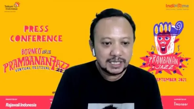 Anas Syahrul Alimi saat jumpa pers Prambanan Jazz Festival 2021