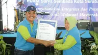 Perusahaan Daerah Air Minum (PDAM) Surya Sembada Surabaya merayakan Hari Jadinya ke 43, Minggu (24/11/2019). (Foto: Liputan6.com/Dian Kurniawan)