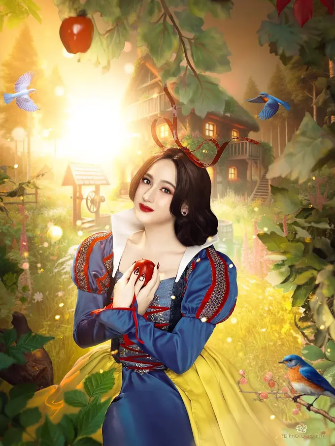 5 Gaya Totalitas Laura Moane Coplay ala Snow White dengan Gaun Ikonik yang Memukau