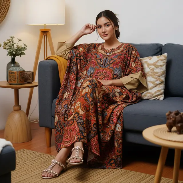 Model Daster Batik Kombinasi Polos