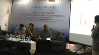 Acara rilis survei SMRC di Jakarta, Selasa (2/1/2018). (Liputan6.com/Muhammad Radityo Priyasmoro)