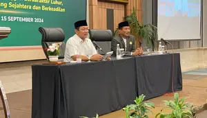 Calon Wakil Gubenur Jateng Hendrar Prihadi bertemu dan berdiskusi dengan para aktivis LDII. Foto: liputan6.com/felek wahyu&nbsp;