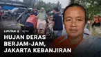 Hujan berhari-hari membuat sebagian wilayah Jakarta terkepung banjir, di akhir pekan. Ketinggian banjir yang mencapai satu meter, membuat sebagian warga harus dievakuasi dari rumahnya.