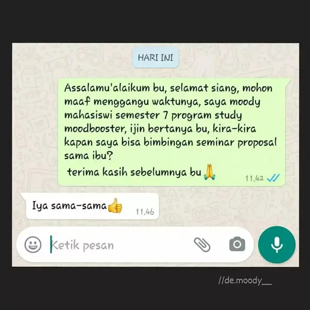 8 Chat Mahasiswa ke Dosen saat Ingin Bimbingan Skripsi Ini Kocak