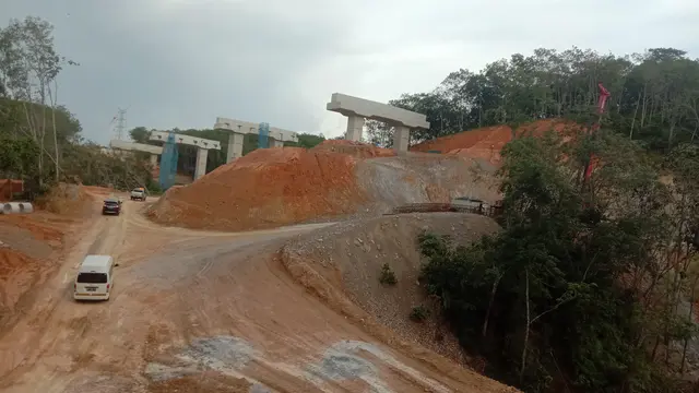 Progres proyek Jalan Tol Trans Sumatera (JTTS) ruas Tol Pekanbaru-Palembang seksi Bangkinang-Pangkalan