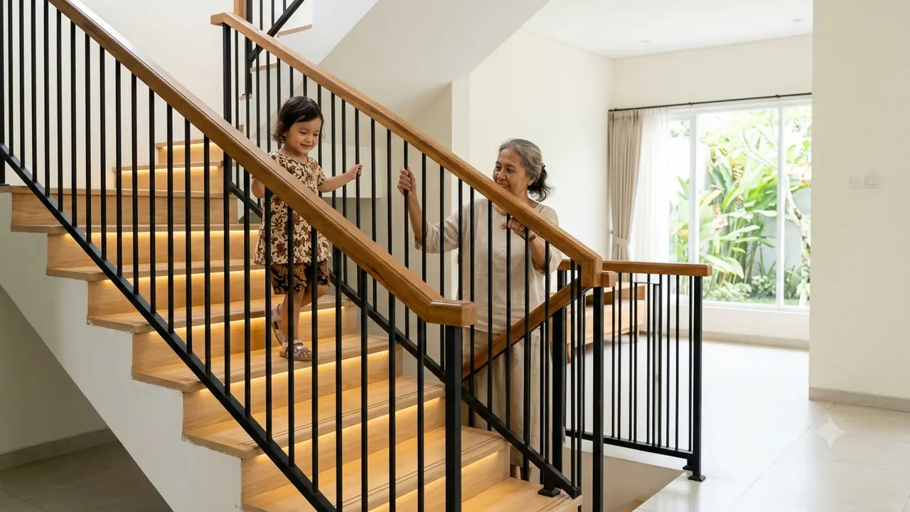 Desain Railing Tangga Ramah Anak dan Lansia