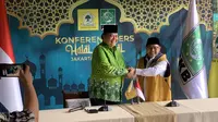Ketum Partai Golkar Airlangga Hartarto menggelar pertemuan dengan Ketum PKB Muhaimin Iskandar (Liputan6.com/Delvira Chaerani Hutabarat)