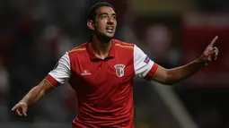 2. Ahmed Hassan (SC Braga), Striker asal Mesir ini baru saja didatangkan dari klub Portugal lainnya, Rio Ave. Tak perlu waktu lama, kini dirinya sudah mencetak enam gol dari 12 laga di Liga Portugal. (AFP/Miguel Riopa)