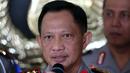 Kapolri Jenderal Tito Karnavian memberi keterangan usai melakukan rapat kordinasi di Mabes Polri, Jakarta, Selasa (29/11). Rapat tersebut menyambut Akhir Tahun 2016 kedepan agar semua berjalan aman baik. (Liputan6.com/Johan Tallo)