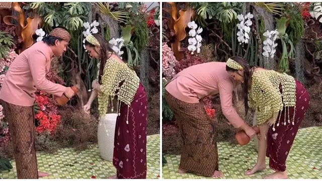 6 Momen Mahalini Wudhu dan Baca Al-Fatihah di Acara 7 Bulanan, Dituntun Rizky Febian