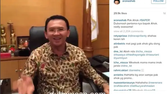 Video Dubsmash Ahok Meriahkan Ulang Tahun Instagram yang Ke-5